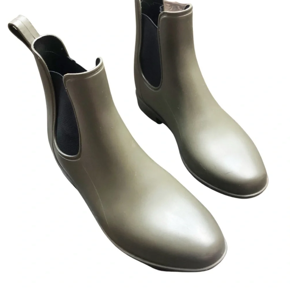 Target Womens Chelsea Ankle Rain Boots Rubber‎ Slip On Waterproof Olive Green